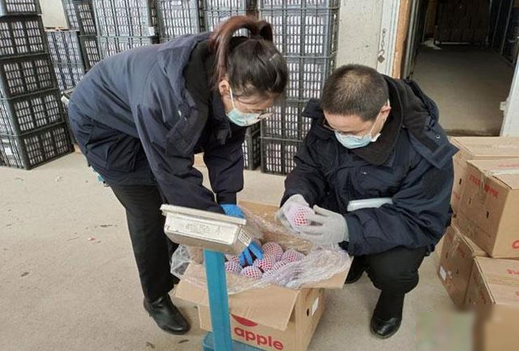 1天水海關(guān)工作人員檢疫出口鮮蘋(píng)果.jpg
